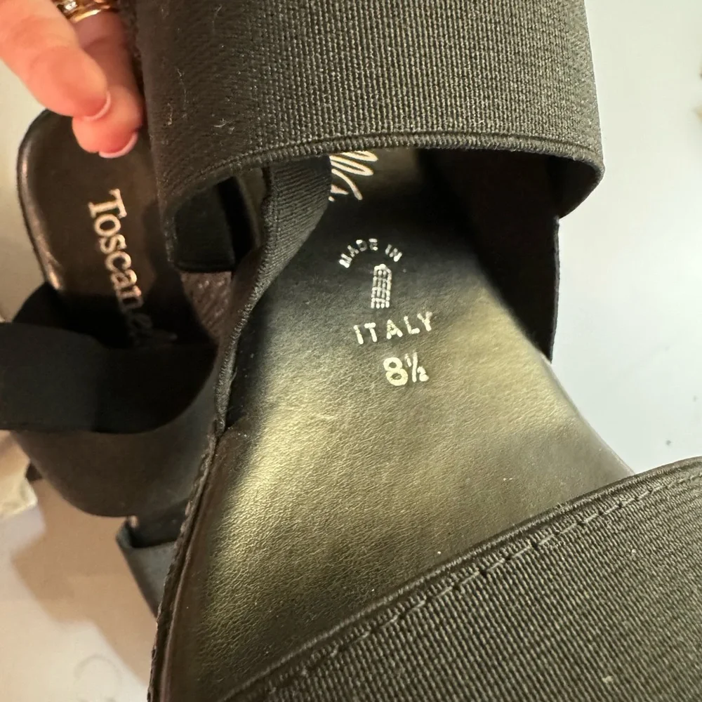 EUC worn once. Black detailed wedges from Italy. - Picture 6 of 6